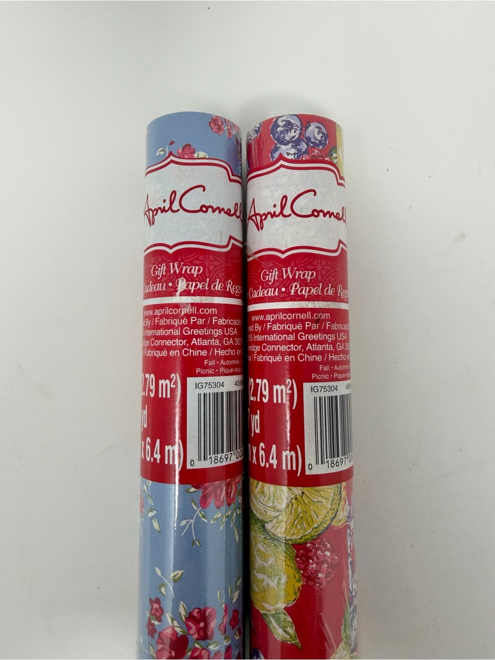 NWT April Cornell Floral Gift Wrap Rolls in Floral and Fruit Patterns - Picture 2 of 6